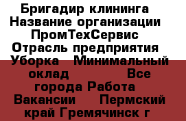 Бригадир клининга › Название организации ­ ПромТехСервис › Отрасль предприятия ­ Уборка › Минимальный оклад ­ 30 000 - Все города Работа » Вакансии   . Пермский край,Гремячинск г.